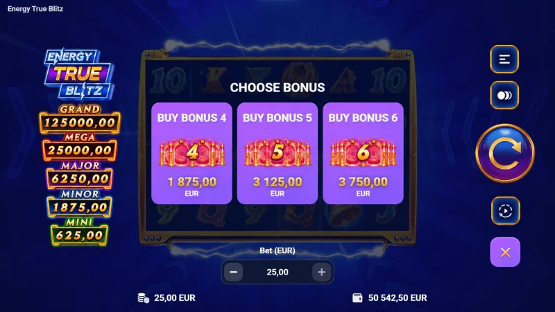Energy True Blitz - bonuskoopmenu
