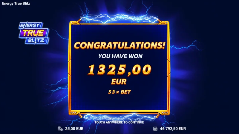 Energy True Blitz - een grote totale winst in een ronde